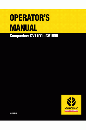 New Holland CE CV1100, CV1500 Operator`s Manual