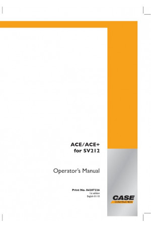 Case SV212 Operator`s Manual