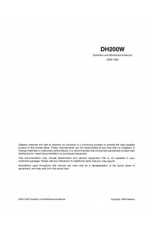 Daewoo Doosan DH200W  Operator's Manual
