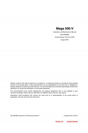 Daewoo Doosan M500-V  Operator's Manual