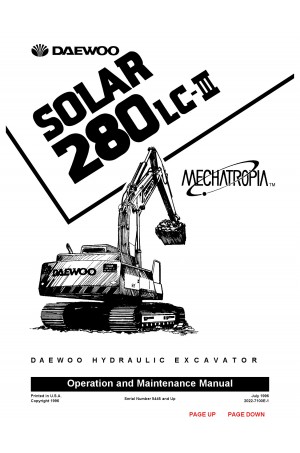Daewoo Doosan S280LC-III  Operator's Manual