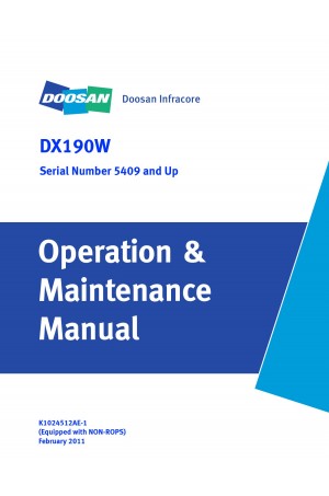 Daewoo Doosan DX190W NON-ROPS - 7 MONITOR  Operator's Manual
