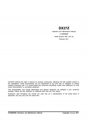 Daewoo Doosan DX027Z  Operator's Manual