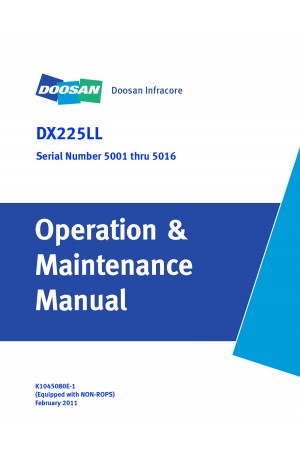 Daewoo Doosan DX225LL NON-ROPS - 4 MONITOR  Operator's Manual