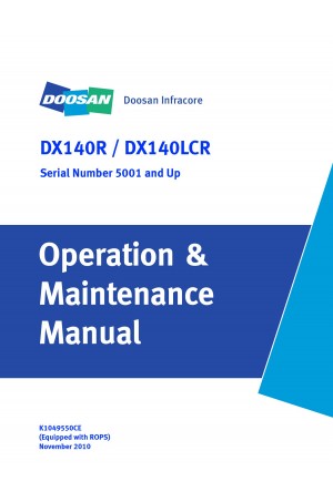 Daewoo Doosan DX140R / DX140LCR ROPS - 7 MONITOR  Operator's Manual