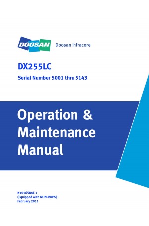 Daewoo Doosan DX255LC NON-ROPS - 4 MONITOR  Operator's Manual