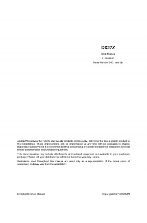 Daewoo Doosan DX027Z  Service Manual