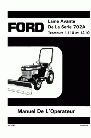 New Holland 702 Operator`s Manual