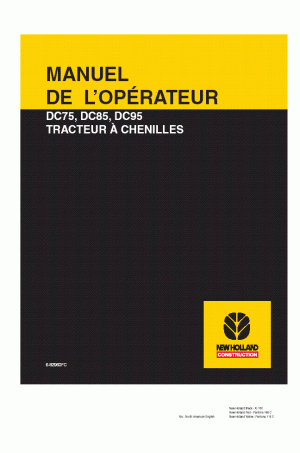 New Holland CE DC75 Operator`s Manual