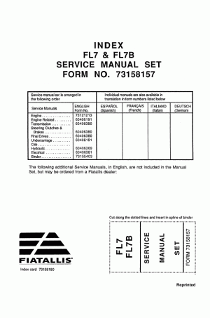 New Holland CE FL7, FL7B Service Manual