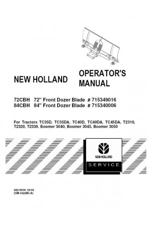 New Holland 72CBH, 84CBH Operator`s Manual