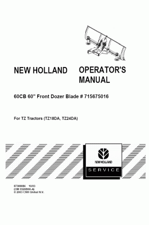 New Holland 60CB Operator`s Manual
