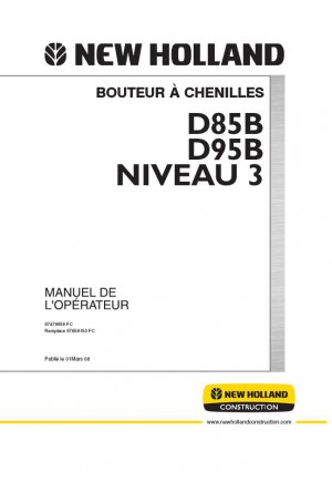 New Holland CE D85B, D95B Operator`s Manual