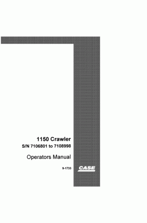 Case 1150 Operator`s Manual
