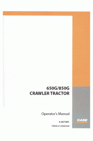 Case 650G, 850G Operator`s Manual