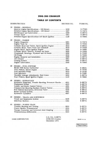 Case 310, 310E, 310F, 310G, 320, 350, 9 Service Manual