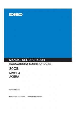 Kobelco 80CS Operator`s Manual