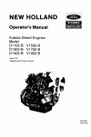 New Holland D, V Operator`s Manual