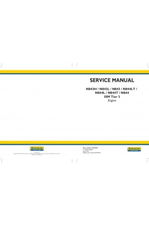 New Holland N843, N843H, N843L, N844, N844L, N844LT, N844T Service Manual
