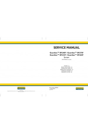 New Holland Guardian SP.240F, Guardian SP.275F, Guardian SP.333F, Guardian SP.365F Service Manual