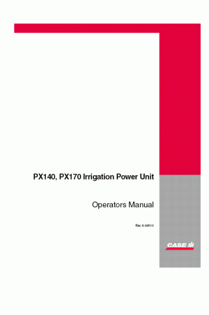Case IH PX140, PX170 Operator`s Manual