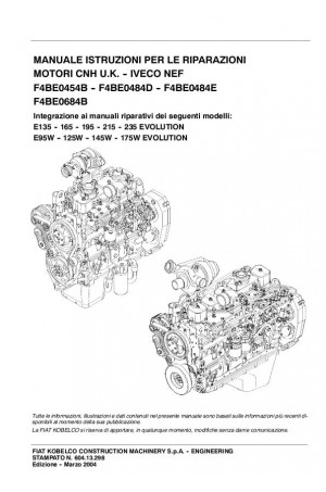 Kobelco F4BE0454B, F4BE0484D, F4BE0484E, F4BE0684B Service Manual