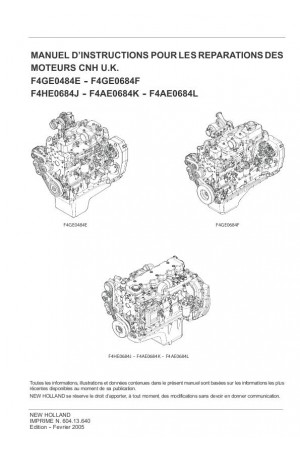 New Holland CE F4AE0684K, F4AE0684L, F4GE0484E, F4GE0684F, F4HE0684J Service Manual