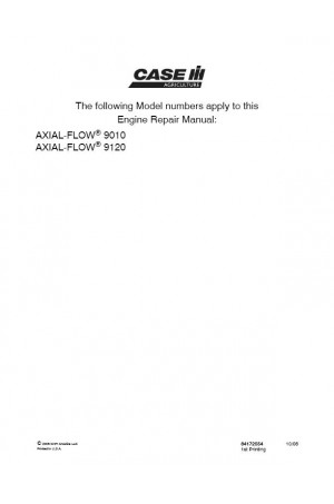 Case IH Axial-Flow 9010, Axial-Flow 9120 Service Manual