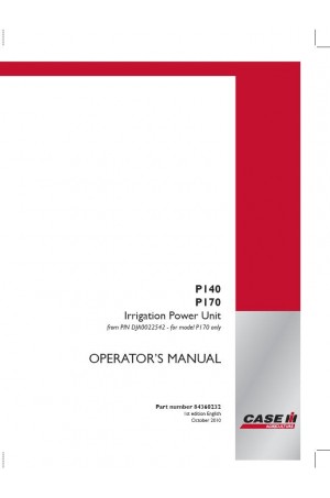 Case IH P140, P170 Operator`s Manual