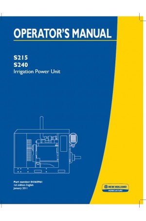 New Holland S215, S240 Operator`s Manual