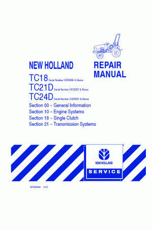 New Holland TC18, TC21D, TC24D Service Manual