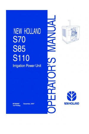 New Holland S110, S70, S85 Operator`s Manual