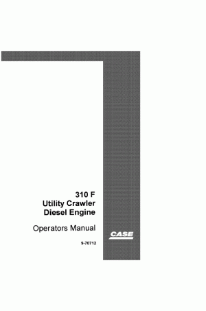Case 310F Operator`s Manual