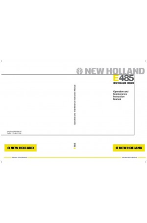 New Holland CE E485 Operator`s Manual