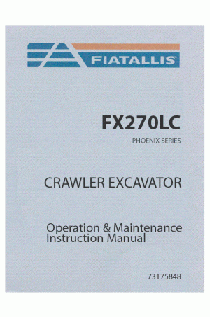 New Holland CE FX270LC Operator`s Manual