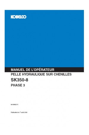 Kobelco SK350 Operator`s Manual
