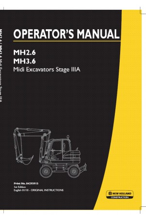New Holland CE MH2.6, MH3.6 Operator`s Manual