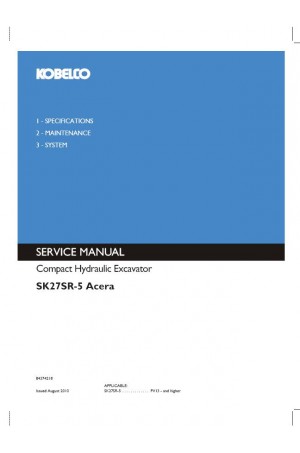 Kobelco SK27SR-5 Service Manual