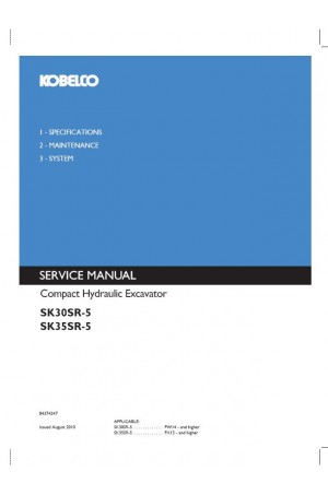 Kobelco SK30SR, SK35SR-5 Service Manual