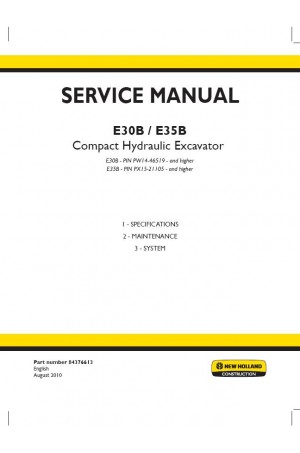 New Holland CE E30B, E35B Service Manual