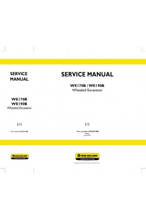 New Holland CE WE170B, WE190B Service Manual