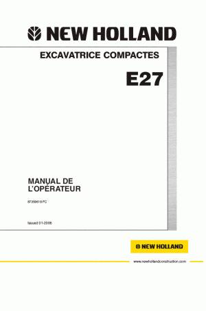 New Holland CE E27 Operator`s Manual