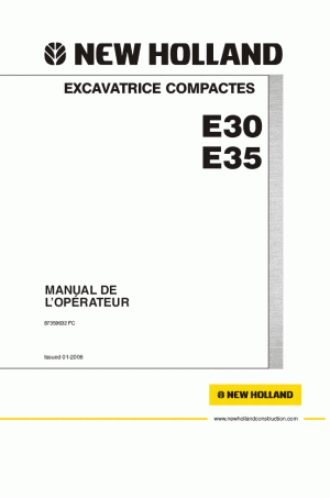 New Holland CE E30, E35 Operator`s Manual