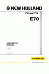 New Holland CE E70 Operator`s Manual