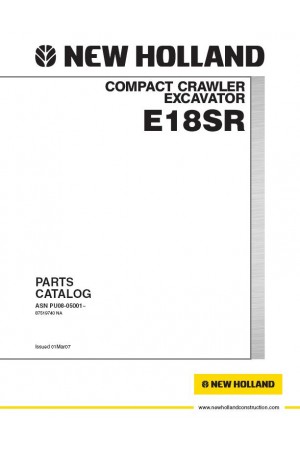 New Holland CE E18SR Parts Catalog