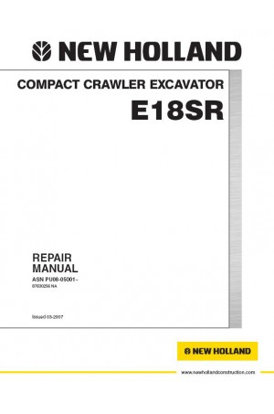 New Holland CE E18SR Service Manual