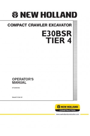 New Holland CE 4, E30BSR Operator`s Manual