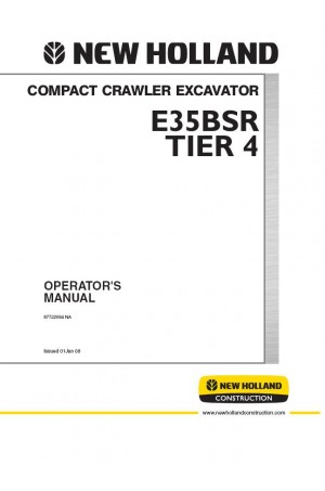 New Holland CE 4, E35B SR Operator`s Manual