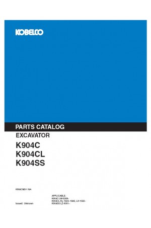 Kobelco K904C, K904CL, K904SS Parts Catalog