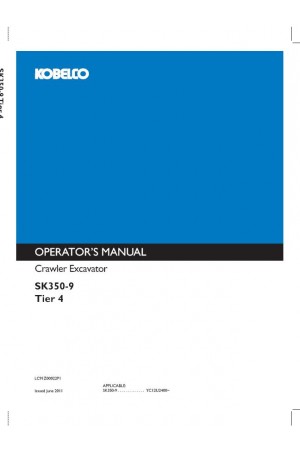 Kobelco SK350-9 Operator`s Manual